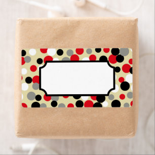 Retro Red Black Kitchen Gift Tag Labels