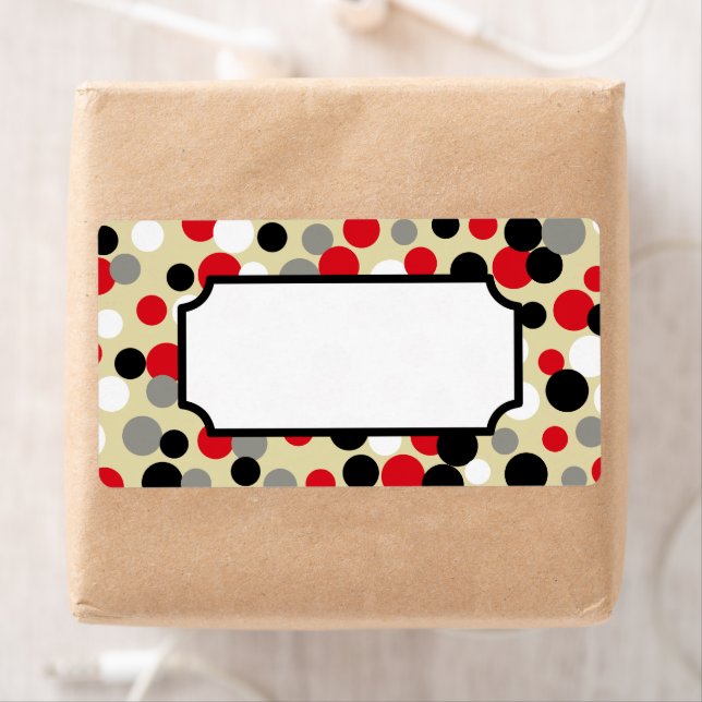 Retro Red Black Kitchen Gift Tag Labels (Insitu)