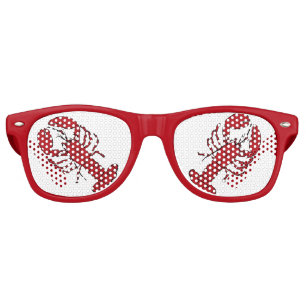 Retro red black lobster rockabilly sunglasses