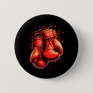 Retro Red Boxing Gloves Vintage Boxer 6 Cm Round Badge