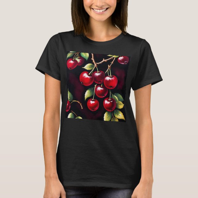 Retro Red Cherries  T-Shirt (Front)