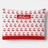 Retro Red Cherry Pattern White Personalised