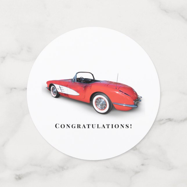 retro red convertible corvette confetti (Medium Back)