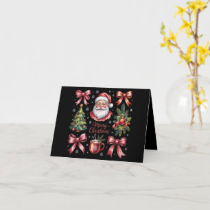 Retro Red Coquette Christmas Cute Xmas Holiday Card
