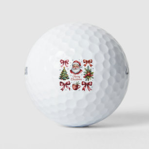 Retro Red Coquette Christmas Cute Xmas Holiday Golf Balls