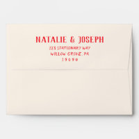 Retro Red & Creamy Hand-Written Bold Wedding
