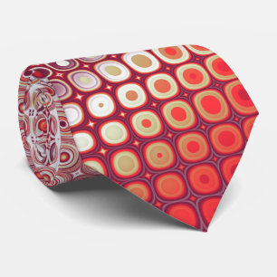 Retro Red Dot Fractal Pattern Tie
