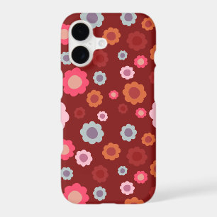 Retro red floral pattern Case-Mate iPhone case