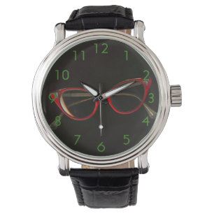 Retro Red Glasses Watch