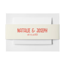 Retro Red Hand Written Bright Unique  Bold Wedding