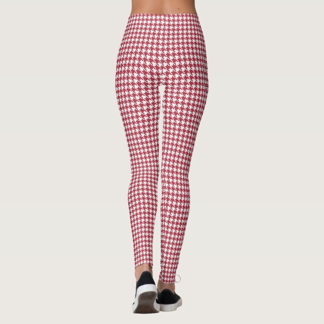 Retro Red Houndstooth Leggings (Back)