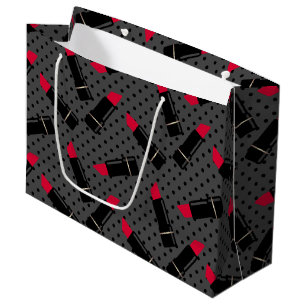 Retro, red lipstick large gift bag