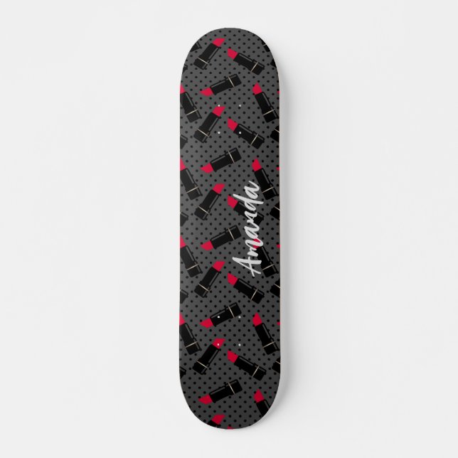Retro, red lipstick  skateboard (Front)