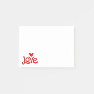 Retro Red Love Heart - Wedding, Dating Engagement Post-it Notes