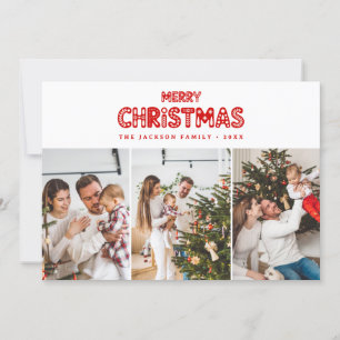 Retro Red Merry Christmas  Holiday Card