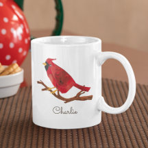 Retro Red Northern Cardinal Cute Vintage-Inspired