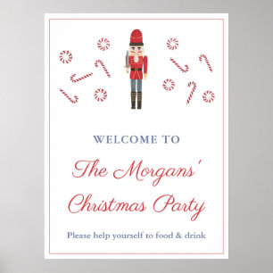 Retro Red Nutcracker Christmas Holidays Party Poster