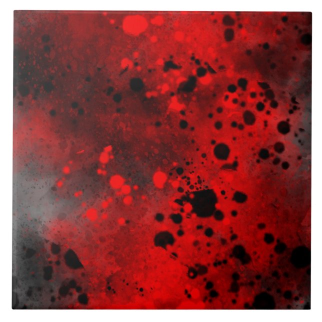 retro red Paint Splatter Effect Tile (Front)