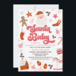 Retro Red Pink Girls Santa Baby Baby Shower Invitation<br><div class="desc">Retro Red Pink Girls Santa Baby Baby Shower Invitation

Santa baby themed baby shower invitation for a baby girl featuring Santa clause and various other Christmas themed items in red,  pink and a hint of green. This Santa baby baby shower invitation is ideal of a December baby shower.</div>