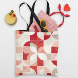 Retro Red Pink White Mid Century Bauhaus Pattern Tote Bag<br><div class="desc">Retro Red Pink White Mid Century Bauhaus Pattern Tote Bags features a vintage bauhaus pattern in red,  pink,  white and grey. Perfect gifts for girly gift for birthdays,  celebrations,  thank you gifts,  staff,  Christmas and holiday gifts. Created by Evco Studio www.zazzle.com/store/evcostudio</div>