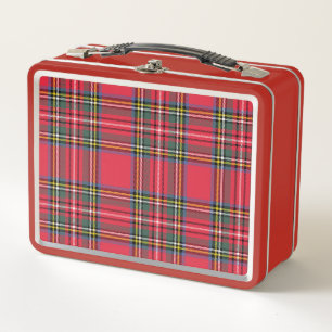 Retro Red Plaid Lunch Box