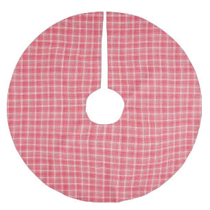 Retro red plaid tartan: seamless pattern. brushed polyester tree skirt