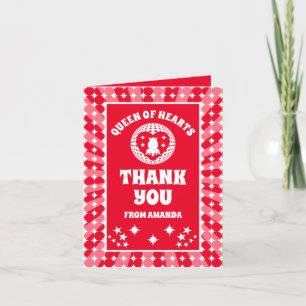 Retro Red Queen Of Hearts Birthday Thank You Card