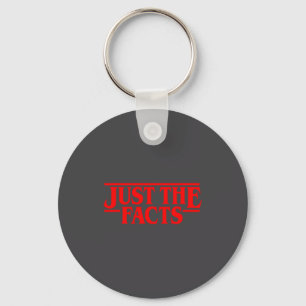 Retro Red Quote Just The Facts Funny Basic Simple  Key Ring