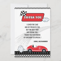 Retro red race car boy birthday party