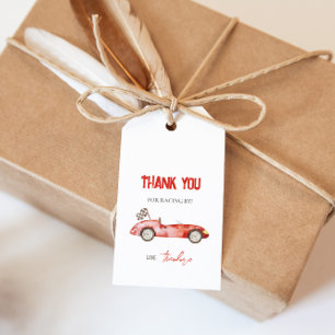 Retro Red Race Car Gift Tag