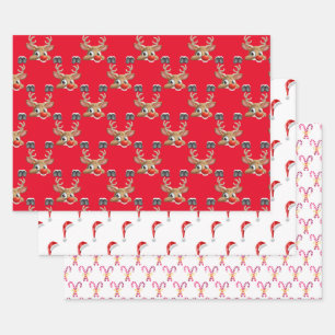 Retro Red Santa Claus Christmas Wrapping Paper