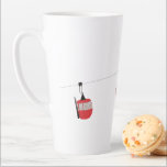 Retro Red Ski Gondola Lift Personalised Latte Mug<br><div class="desc">Minimalist red gondola lift design for skiers and skiing enthusiasts. Red ski gondola is perfect personalised festive Christmas holiday gift for him or her. Xmas ski skiing skier gifts.</div>