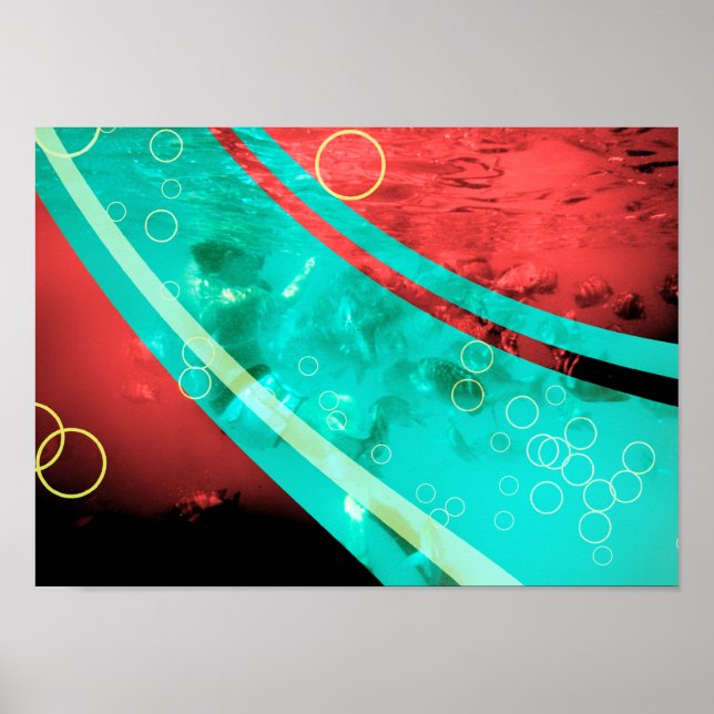 retro red snorkeler poster (Front)