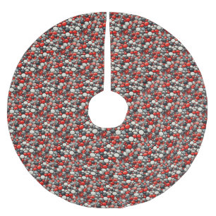 Retro Red Speckled Linoleum Pattern Brushed Polyester Tree Skirt