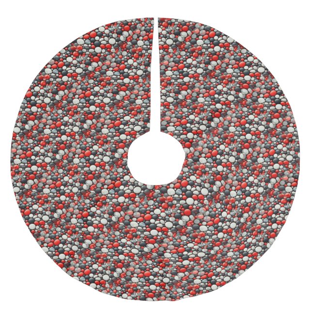 Retro Red Speckled Linoleum Pattern Brushed Polyester Tree Skirt (Front)