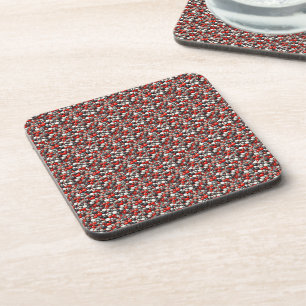 Retro Red Speckled Linoleum Pattern Coaster