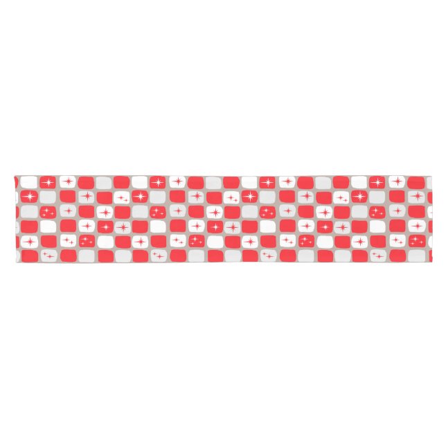 Retro Red Starbursts Table Runner (Horizontal)