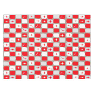 Retro Red Starbursts Tablecloth