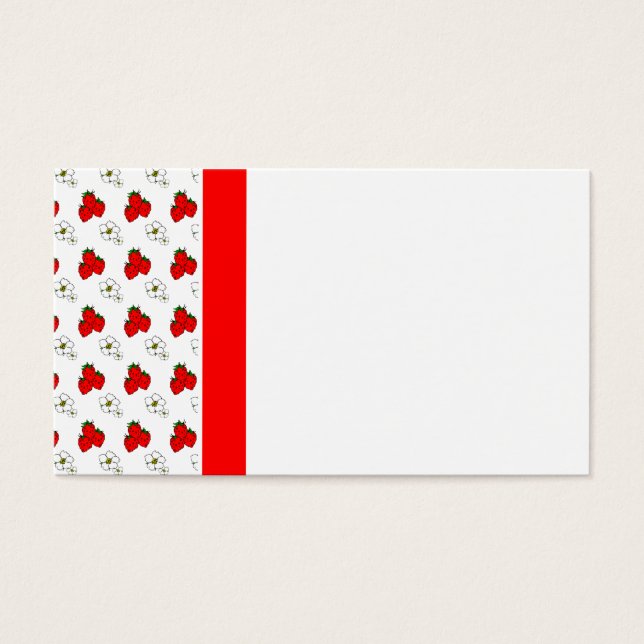 Retro Red Strawberry and Flower Pattern Template (Front)