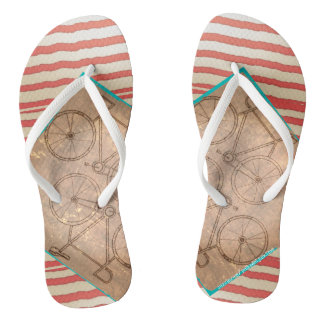 Retro Red Stripe Bicycle Jandals