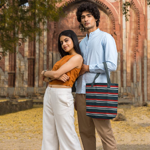 Retro Red Stripes Tote Bag