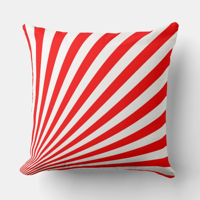 Retro Red Sun Rays Background Cushion (Front)