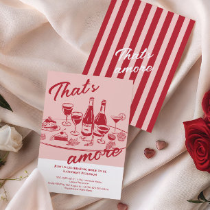 Retro red “that's amore” Bridal Shower Invitation