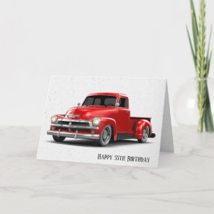 Retro Red Truck 55th Birthday Card