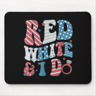 Retro Red White And I Do 4th Of July Bachelorette  Mouse Pad
