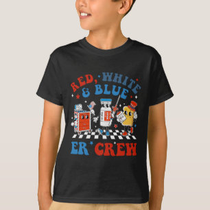 Retro Red White Blue Er Crew Emergency Room 4th Of T-Shirt