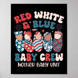 Retro Red White Blue  Poster