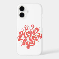 Retro Red White Merry everything Merry Christmas 