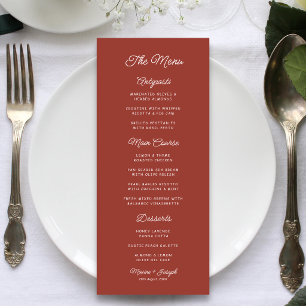 Retro Red & White Wedding Menu