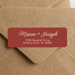 Retro Red & White Wedding Return Address